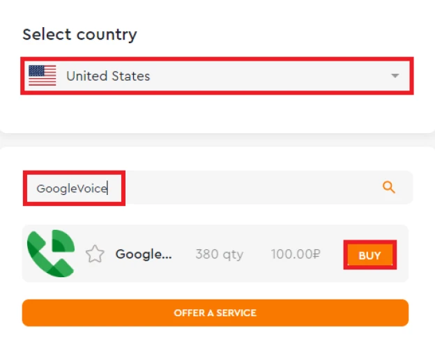 купить виртуальный номер для регистрации Google Voice