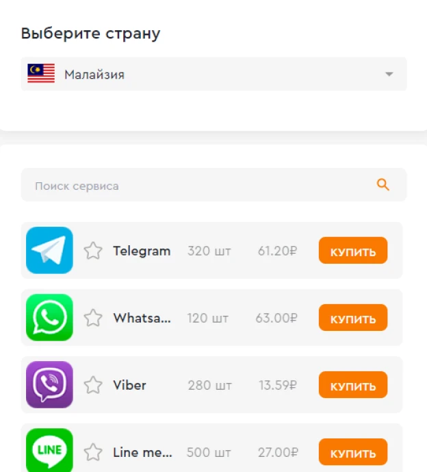 купить виртуальный номер Малайзии для приема СМС